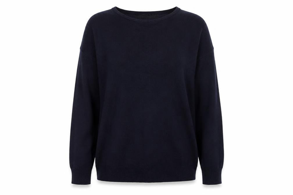 Bonmarché Womens Blue Round Neck Acrylic Pullover Jumper Size 12