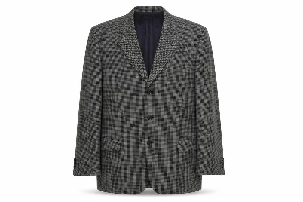 Marks & Spencer Mens Blue Geometric Wool Jacket Suit Jacket Size L Regular