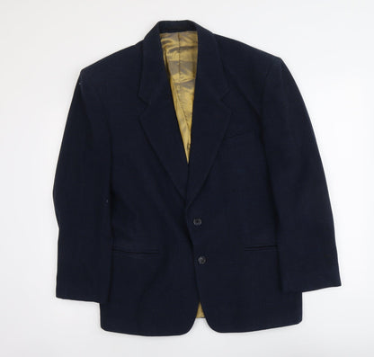 Gianni Calvino Mens Blue Polyester Jacket Suit Jacket Size S Regular
