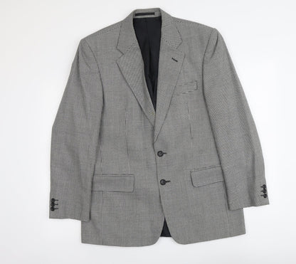 SCOTT Mens Black Geometric Polyester Jacket Blazer Size M Regular