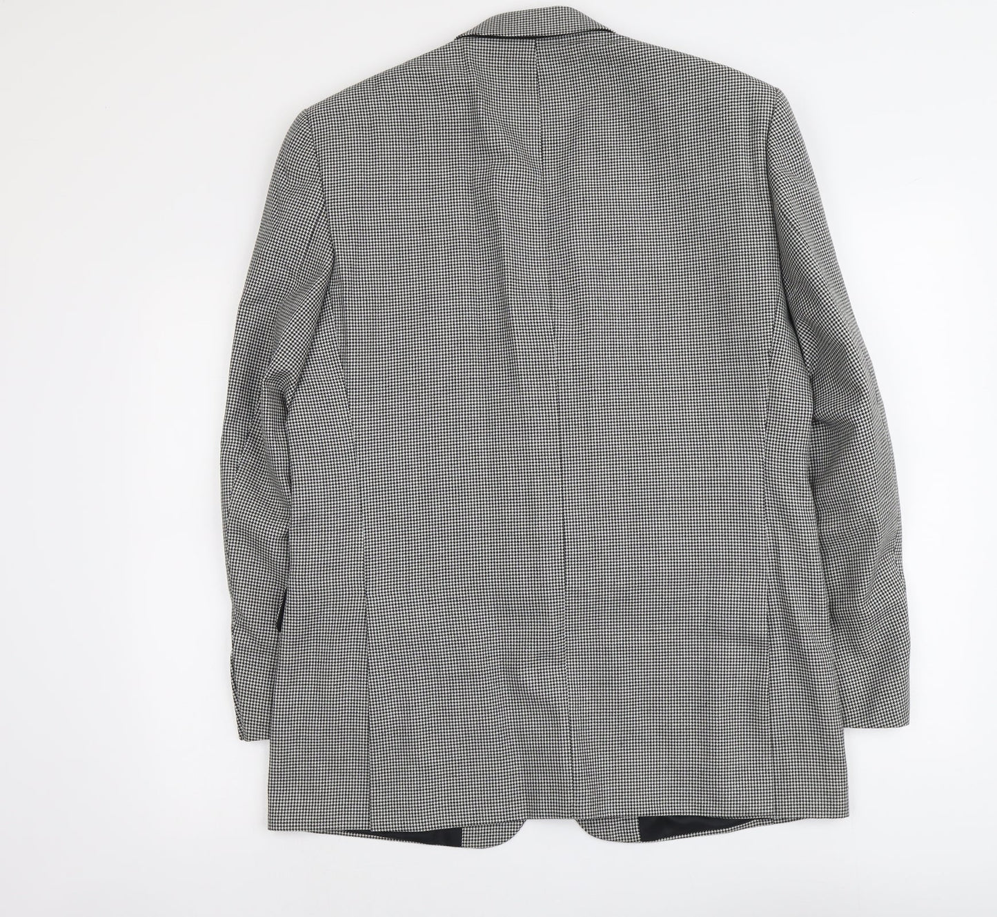 SCOTT Mens Black Geometric Polyester Jacket Blazer Size M Regular