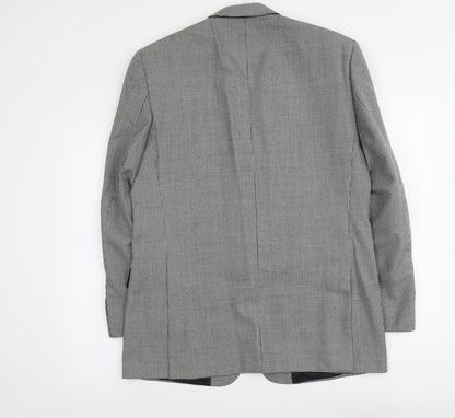 SCOTT Mens Black Geometric Polyester Jacket Blazer Size M Regular