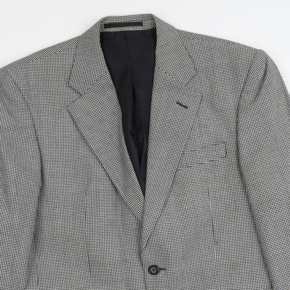 SCOTT Mens Black Geometric Polyester Jacket Blazer Size M Regular