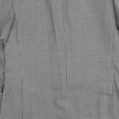 SCOTT Mens Black Geometric Polyester Jacket Blazer Size M Regular
