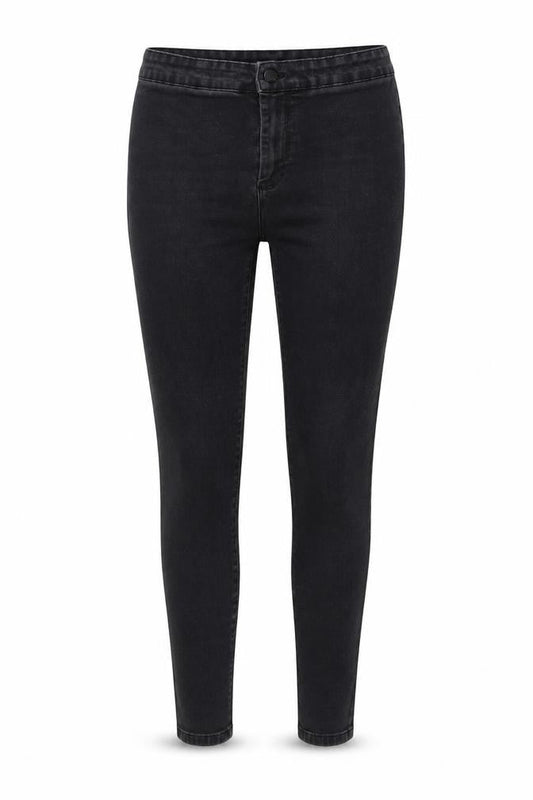 Denim & Co. Womens Grey Cotton Skinny Jeans Size 14 L26 in Regular Button