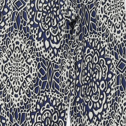 Topshop Womens Blue Geometric Polyester Jogger Trousers Size 8 L27 in Regular Drawstring