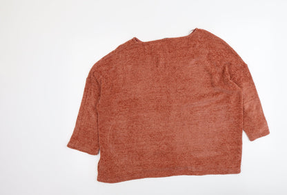 Tu Womens Red Round Neck Acrylic Pullover Jumper Size 16