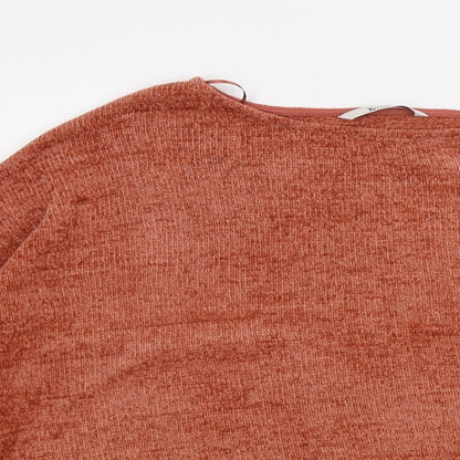 Tu Womens Red Round Neck Acrylic Pullover Jumper Size 16