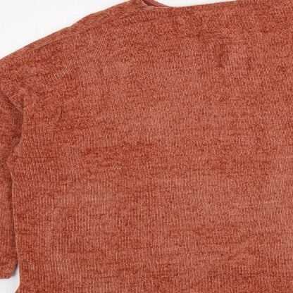 Tu Womens Red Round Neck Acrylic Pullover Jumper Size 16