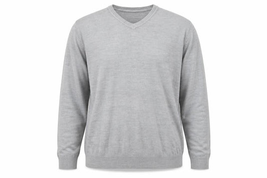 Burton Mens Grey V-Neck Acrylic Pullover Jumper Size 2XL Long Sleeve