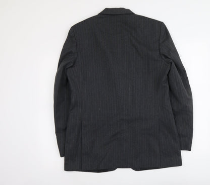 C&A Mens Grey Striped Wool Jacket Suit Jacket Size M Regular