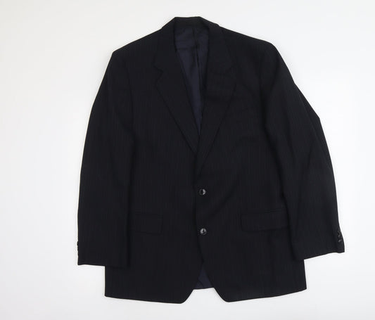 Marks and Spencer Mens Black Polyester Jacket Suit Jacket Size L Regular