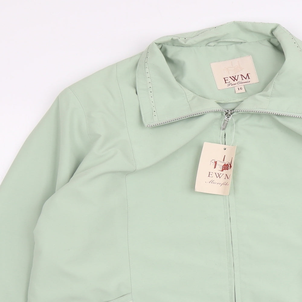 EWM Womens Green Jacket Size 16 Zip