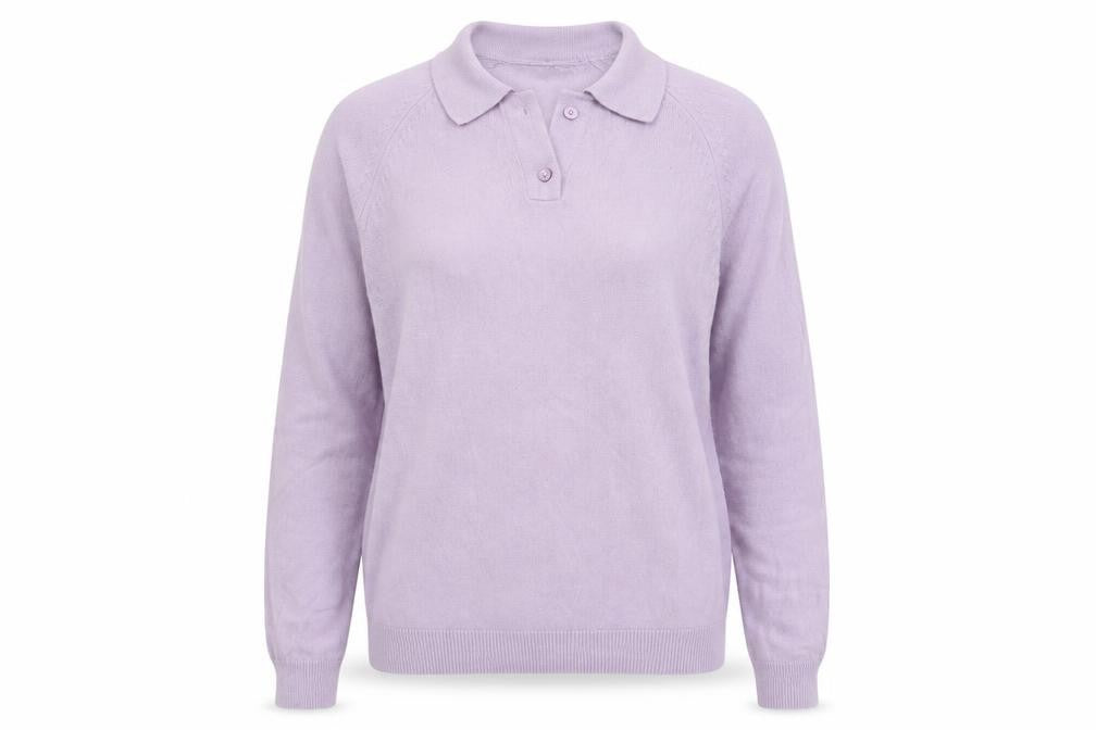 Tigi Womens Purple Collared Acrylic Pullover Jumper Size 14