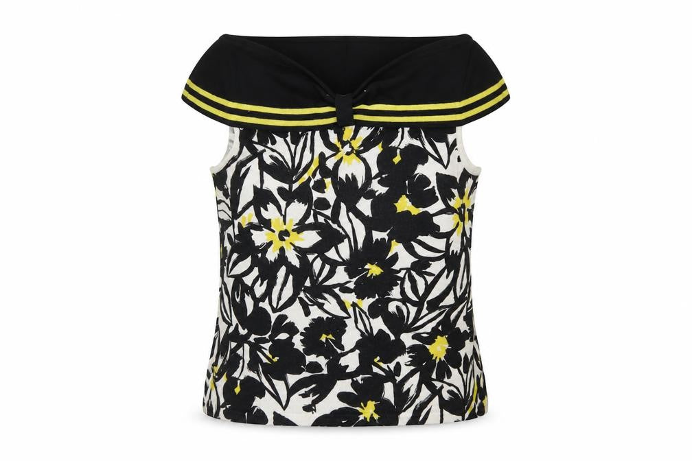 Precis Womens Black Floral Viscose Basic Blouse Size S Off the Shoulder