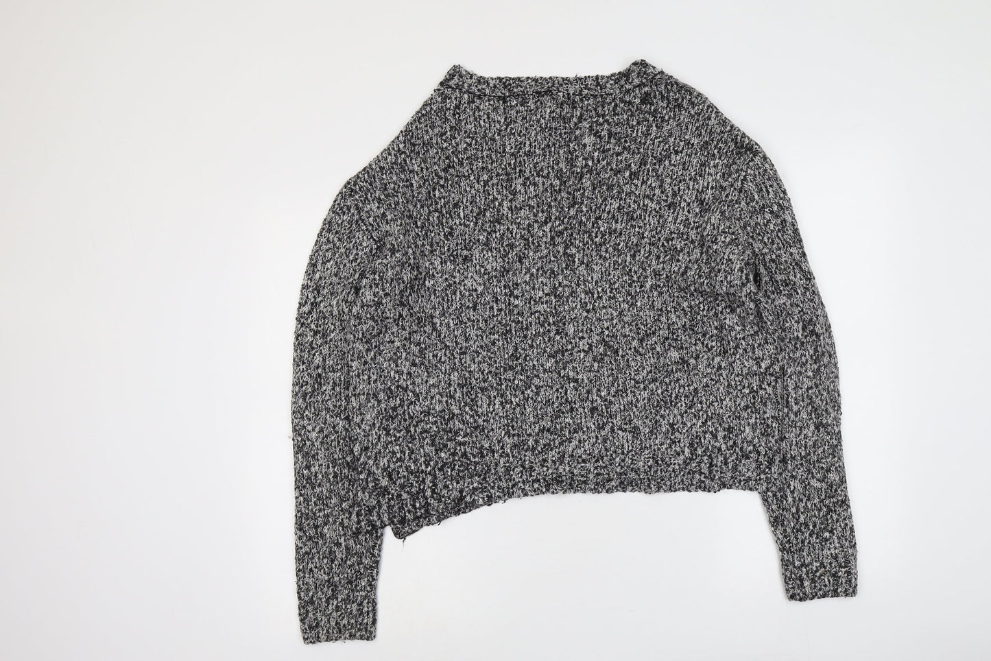 H&M Womens Grey Round Neck Acrylic Pullover Jumper Size L