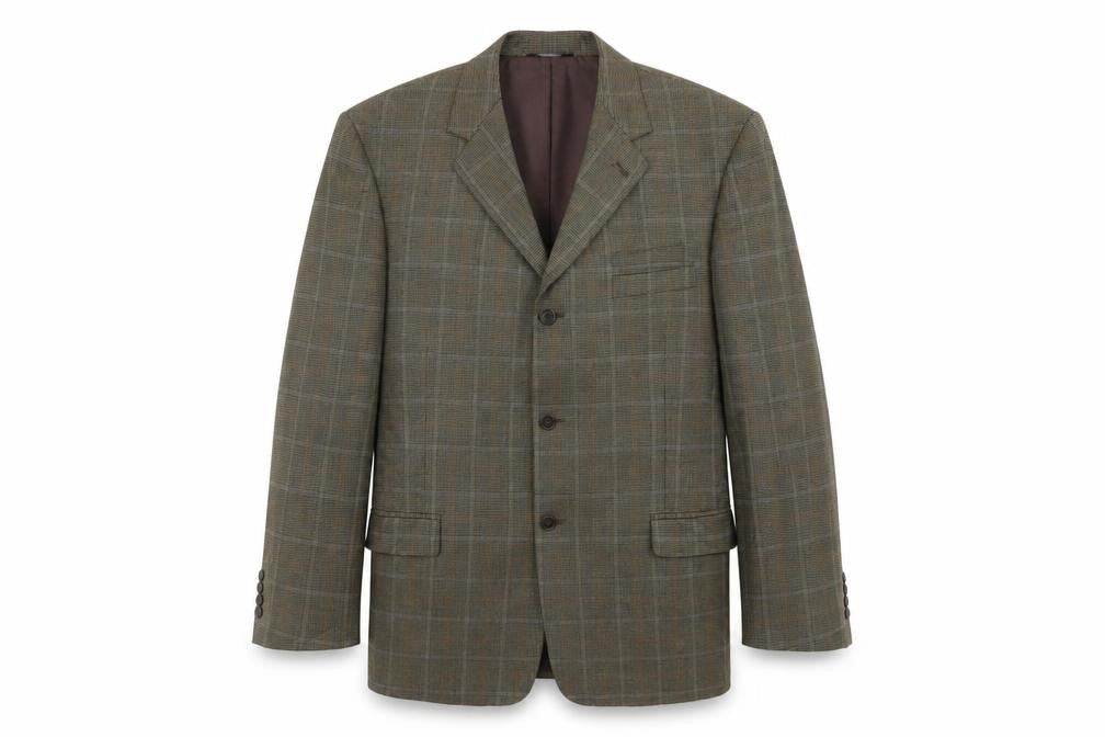 Portfolio Mens Brown Check Wool Jacket Blazer Size 44 Regular