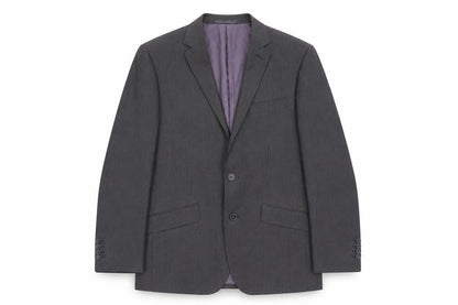 F&F Mens Grey Striped Polyester Jacket Suit Jacket Size 38 Regular