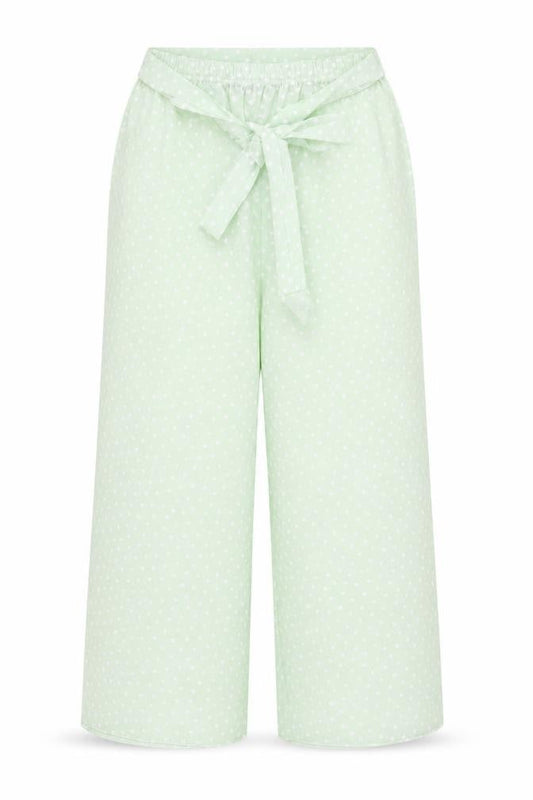 Boohoo Womens Green Polka Dot Polyester Trousers Size 8 Regular Tie