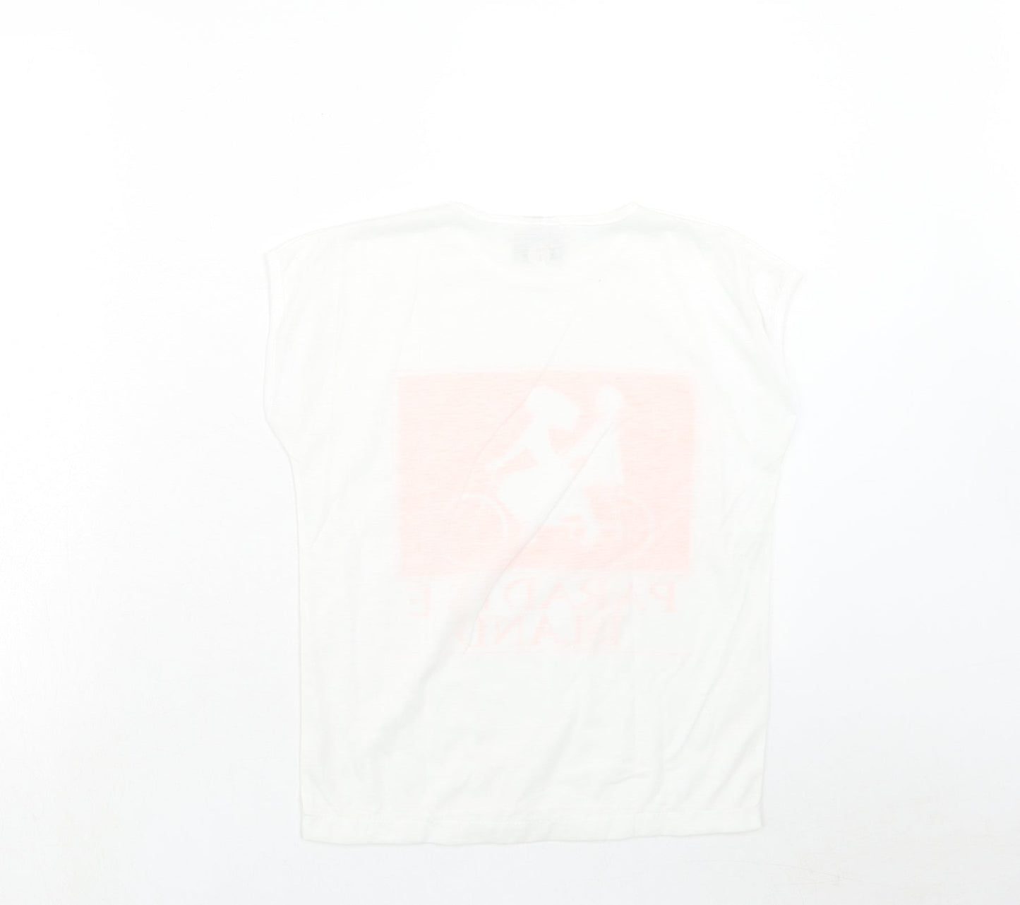 Bavarridge Womens White Polyester Basic T-Shirt Size 4 Round Neck - Paradise Island