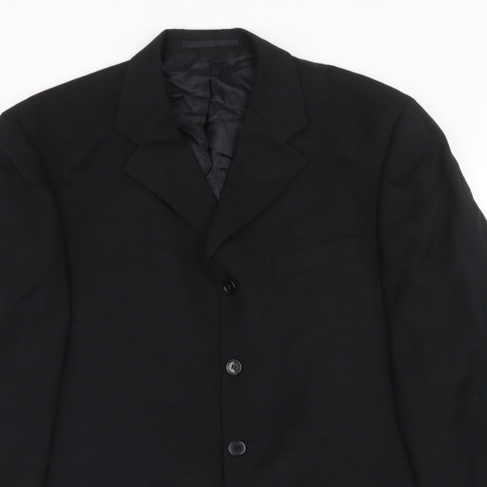 Daniel Grahame Mens Black Polyester Jacket Suit Jacket Size 40 Regular