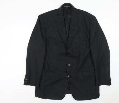James Barry Mens Black Polyester Jacket Suit Jacket Size 42 Regular