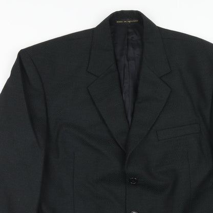 James Barry Mens Black Polyester Jacket Suit Jacket Size 42 Regular