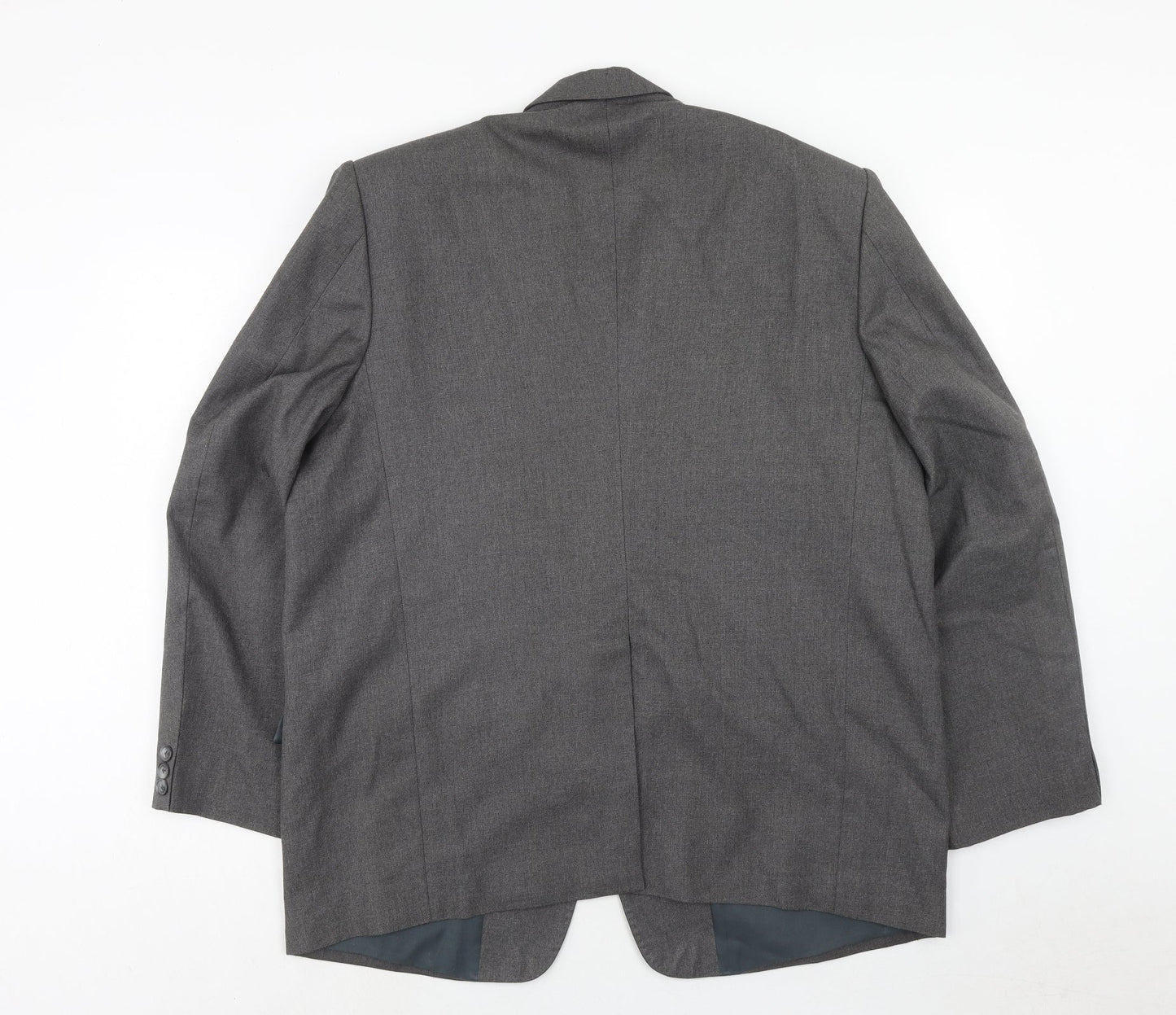 Preworn Mens Grey Polyester Jacket Suit Jacket Size 44 Regular