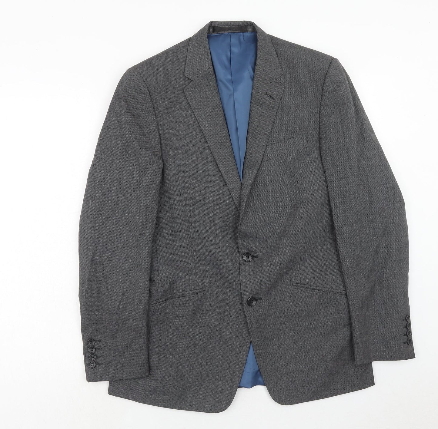 Marks and Spencer Mens Grey Polyester Jacket Suit Jacket Size 38 Regular