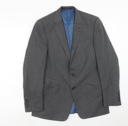 Marks and Spencer Mens Grey Polyester Jacket Suit Jacket Size 38 Regular