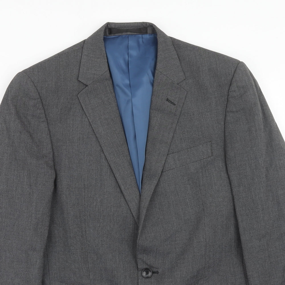 Marks and Spencer Mens Grey Polyester Jacket Suit Jacket Size 38 Regular