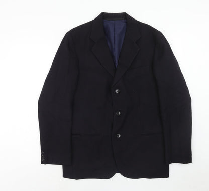 Preworn Mens Blue Polyester Jacket Suit Jacket Size 40 Regular