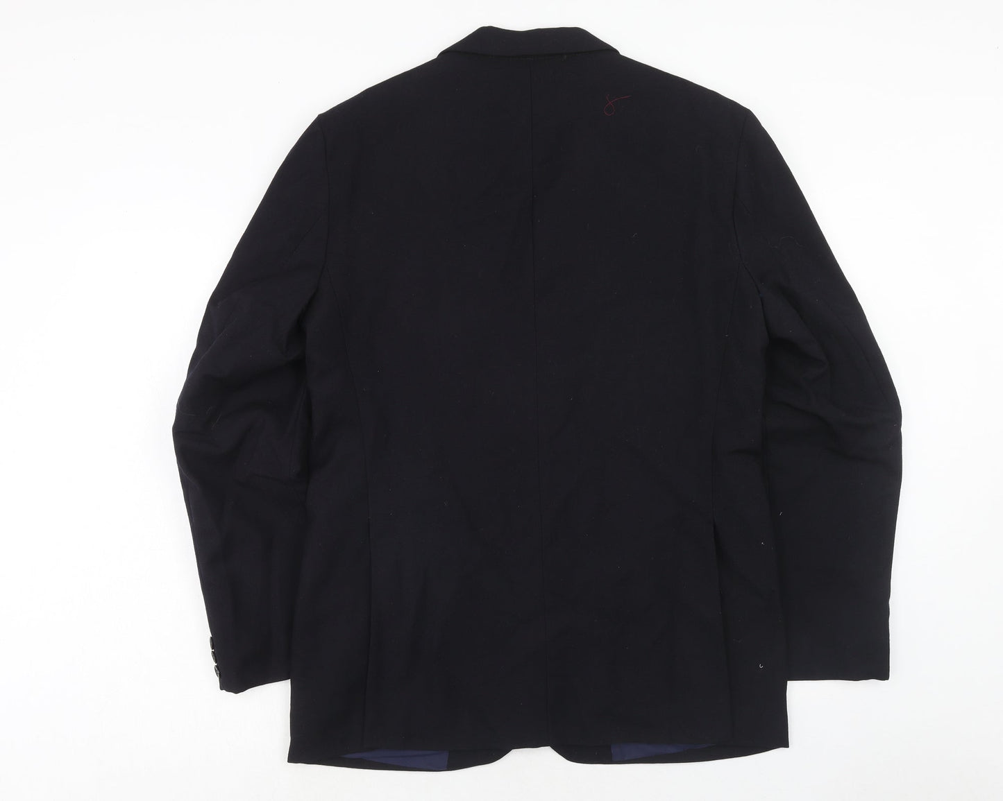 Preworn Mens Blue Polyester Jacket Suit Jacket Size 40 Regular