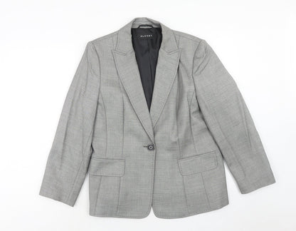 Planet Womens Grey Viscose Jacket Blazer Size 14