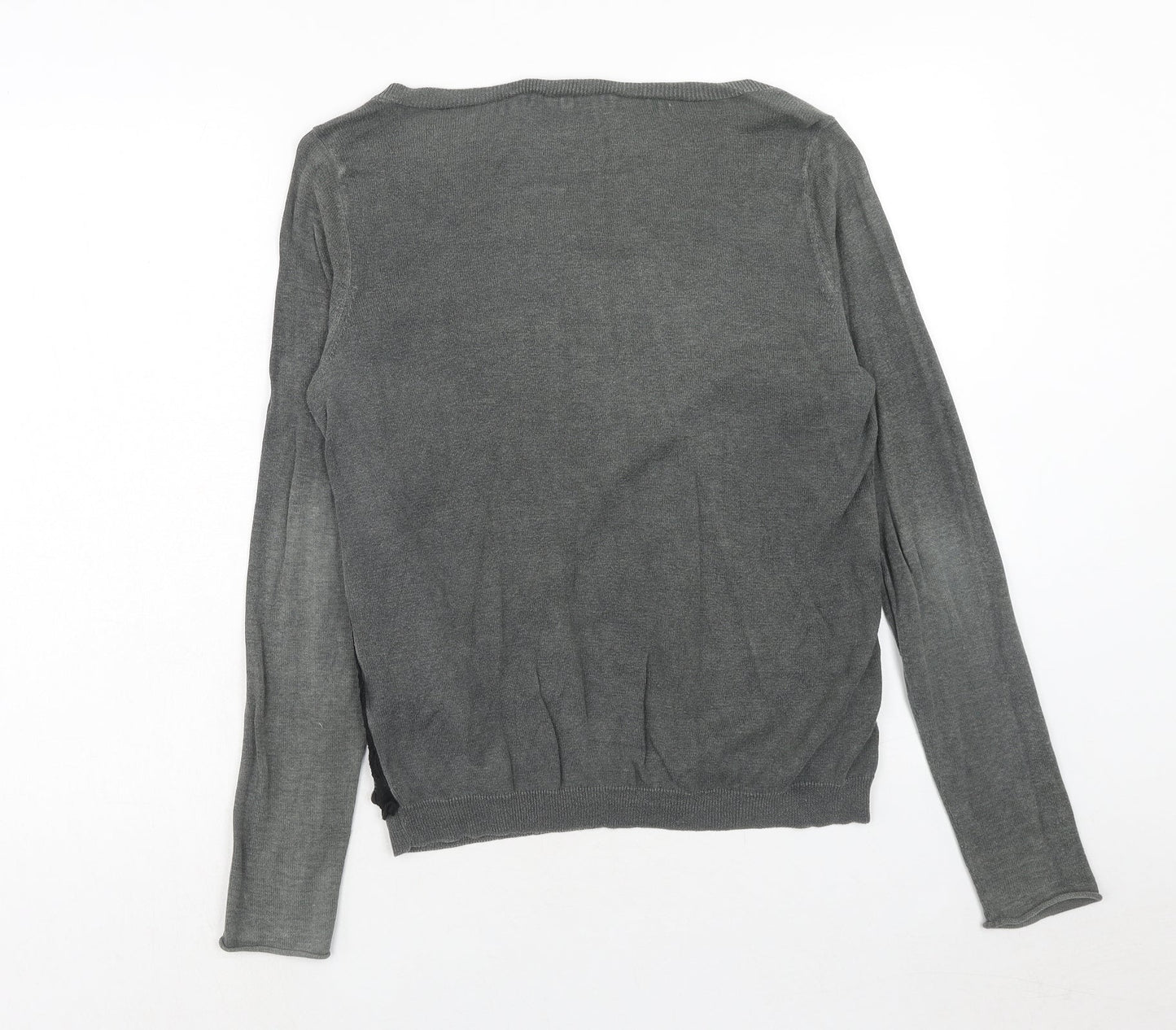 Gracia Womens Grey Boat Neck Polyester Pullover Jumper Size M - Lace Front