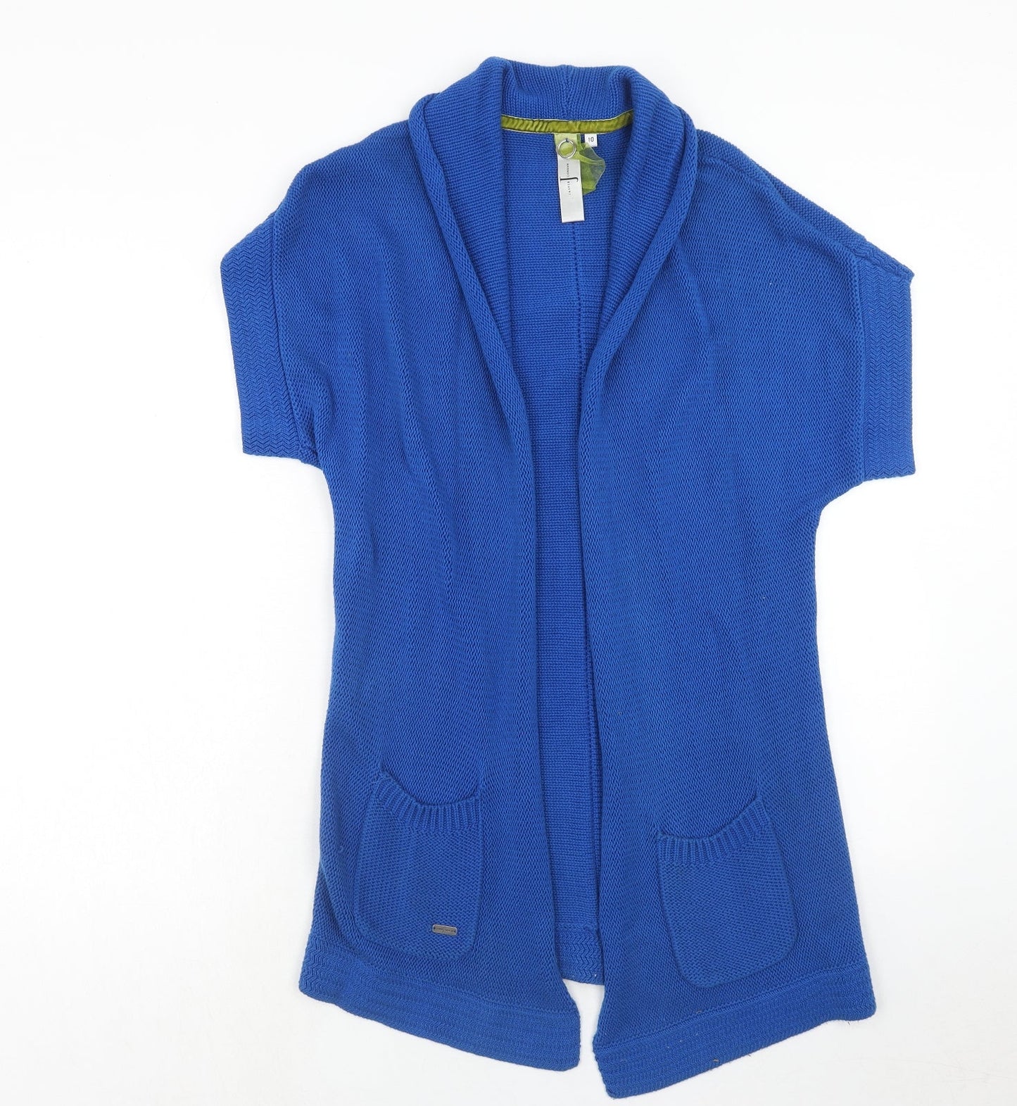 Debenhams Womens Blue V-Neck Cotton Cardigan Jumper Size 10