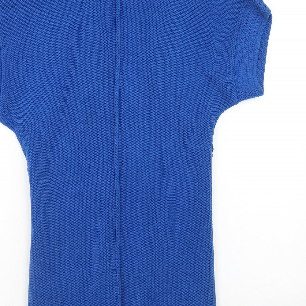 Debenhams Womens Blue V-Neck Cotton Cardigan Jumper Size 10