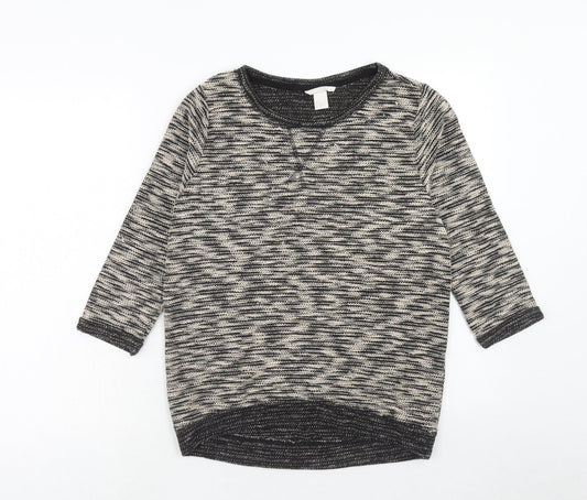 H&M Womens Brown Round Neck Polyester Pullover Jumper Size XS