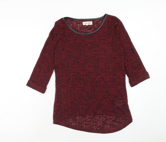 NEXT Womens Red Boat Neck Polyester Pullover Jumper Size 10