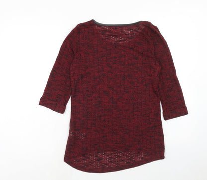 Next Womens Red Boat Neck Polyester Pullover Jumper Size 10