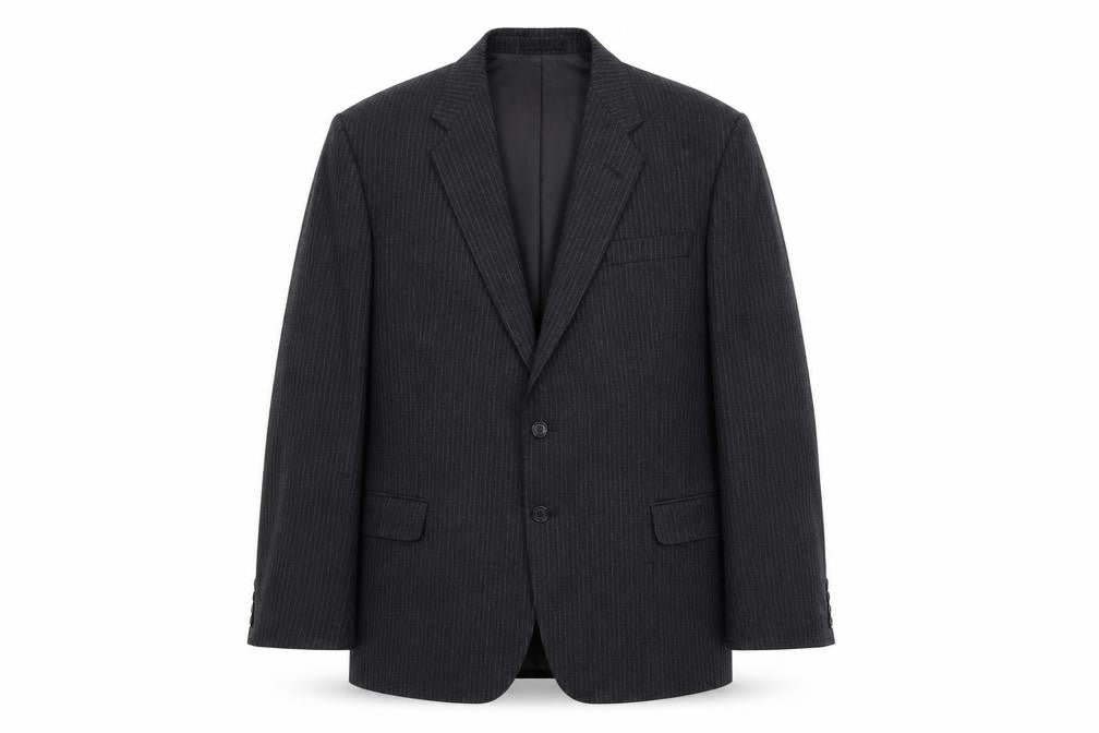 St.Micheal Mens Grey Striped Wool Jacket Suit Jacket Size 44 Regular