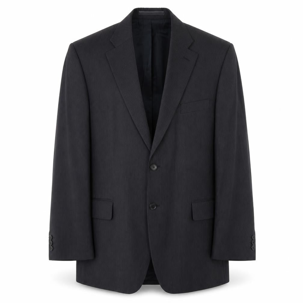 Marks & Spencer Mens Black Striped Cotton Jacket Suit Jacket Size XL Regular