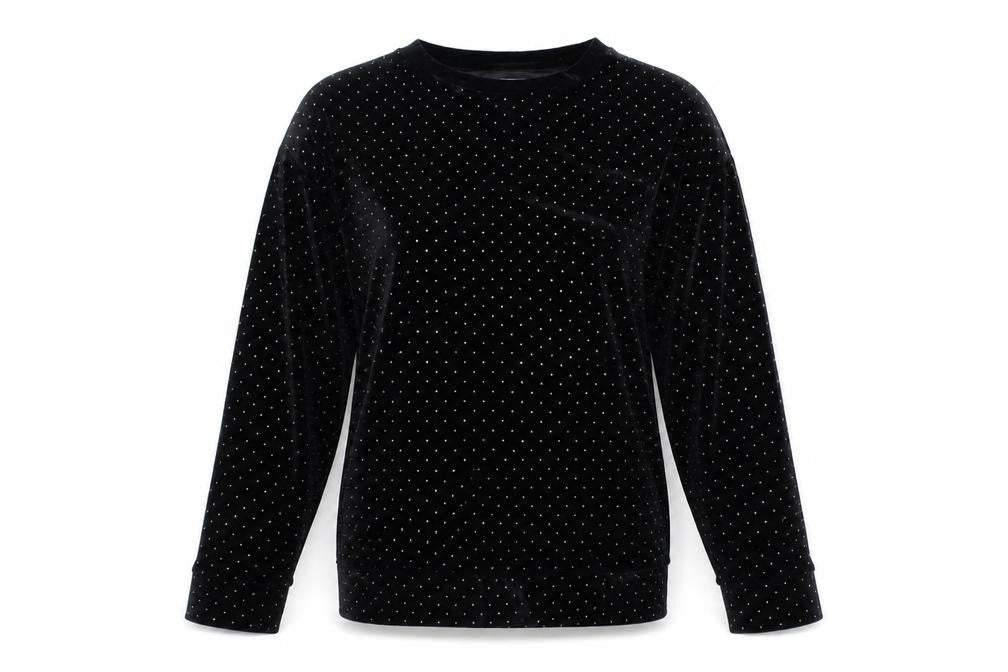 F&F Womens Black Geometric Polyester Pullover Sweatshirt Size 8 Pullover