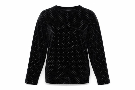 F&F Womens Black Geometric Polyester Pullover Sweatshirt Size 8 Pullover