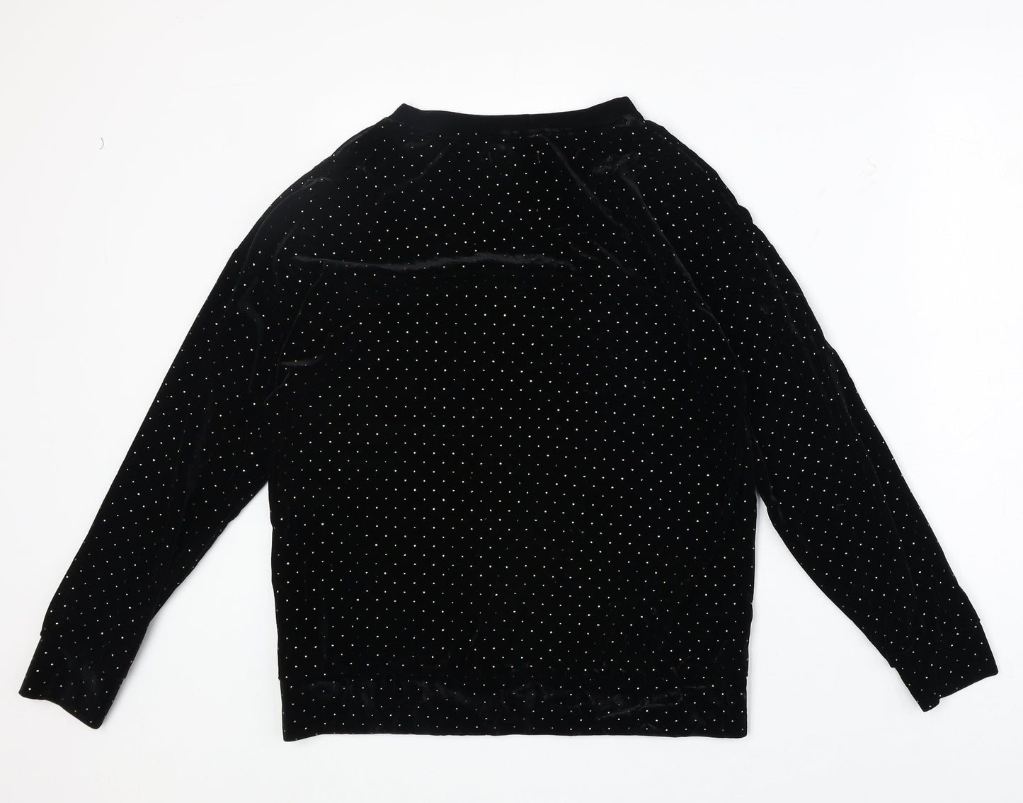 F&F Womens Black Geometric Polyester Pullover Sweatshirt Size 8 Pullover