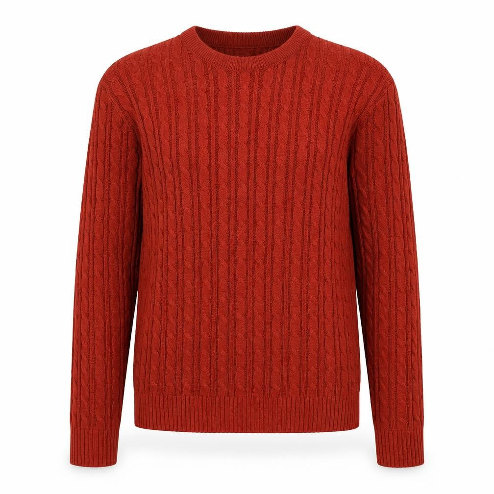 Pure & Natural Womens Red Round Neck Acrylic Pullover Jumper Size L