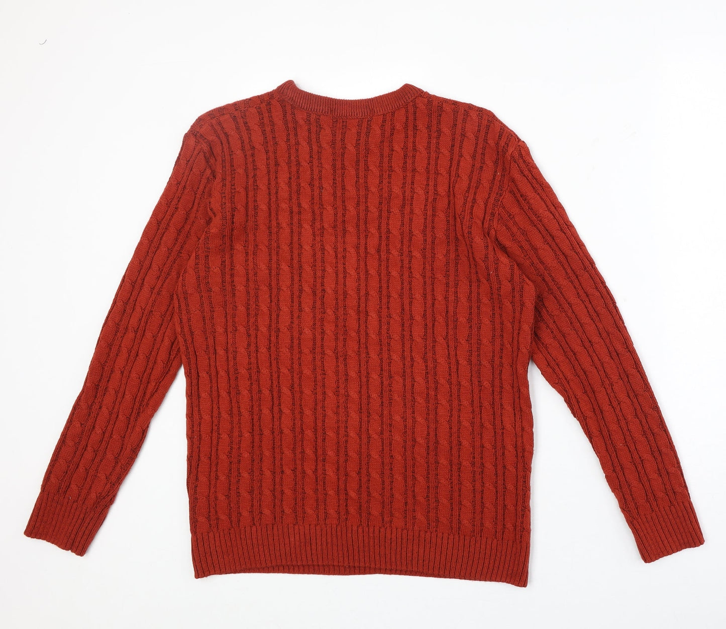 Pure & Natural Womens Red Round Neck Acrylic Pullover Jumper Size L