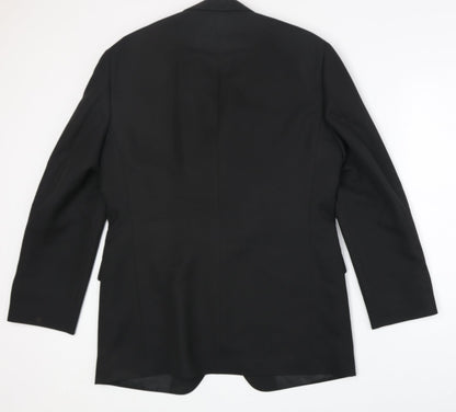 marks Mens Black Polyester Jacket Suit Jacket Size 40 Regular
