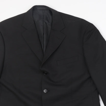 marks Mens Black Polyester Jacket Suit Jacket Size 40 Regular