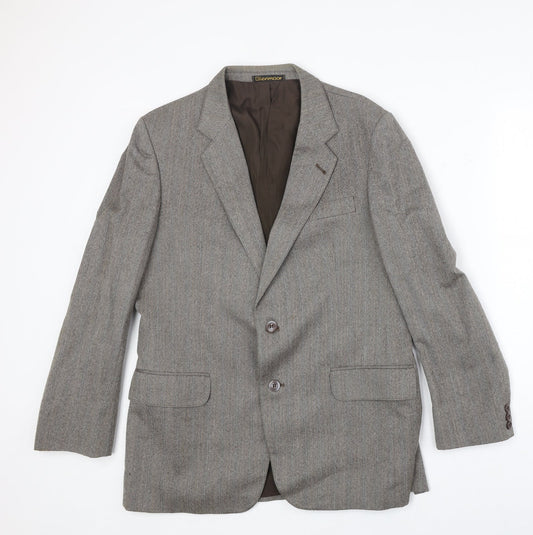 Glennmore Mens Grey Wool Jacket Suit Jacket Size 40 Regular
